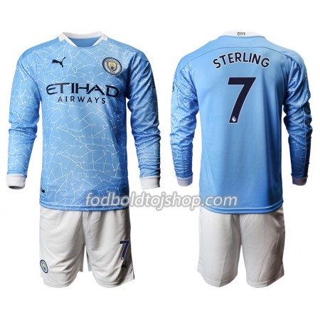 Manchester City Raheem Sterling 7 Børn Hjemme Fodboldsæt 2020-21 L/S (+ Korte bukser)
